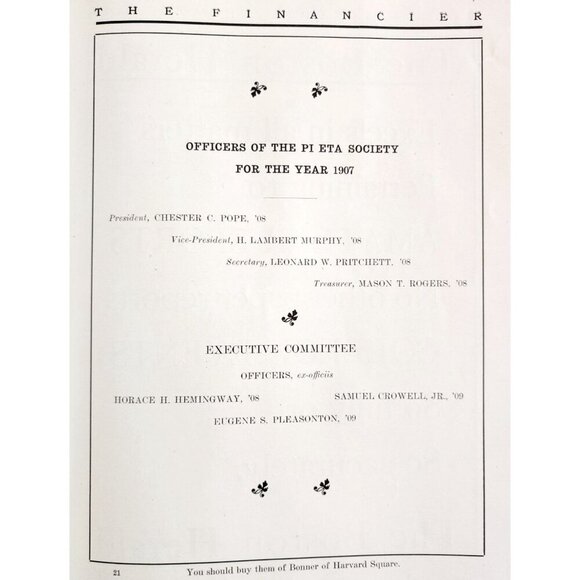 1907 The Financier Harvard Pi Eta Theatrical Play Program Book PB Musical DWS12C - Picture 4 of 9